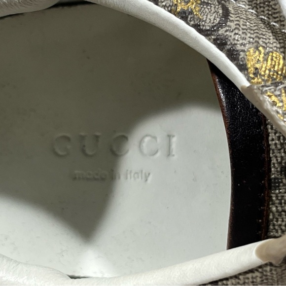 Gucci Ace GG Supreme "Bees" Low Top Sneakers Size 38/ US 8 - Picture 6 of 16